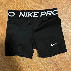 Nike Pro Womens Elastic Waist Athletic Workout Short Size M Dri-Fit Black